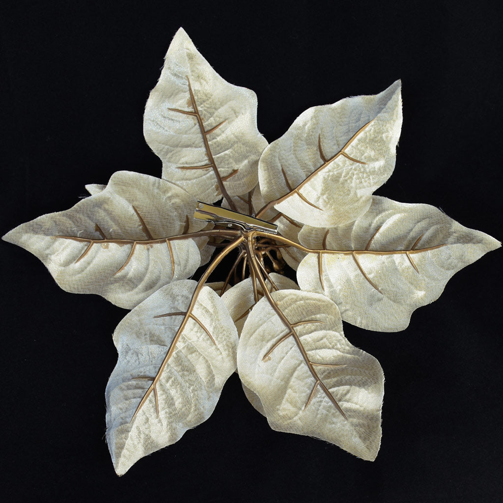 Poinsettia with Clip - Gold