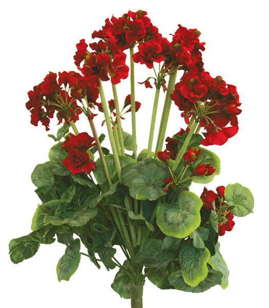 Geranium Flower Bush - Artificial - Red