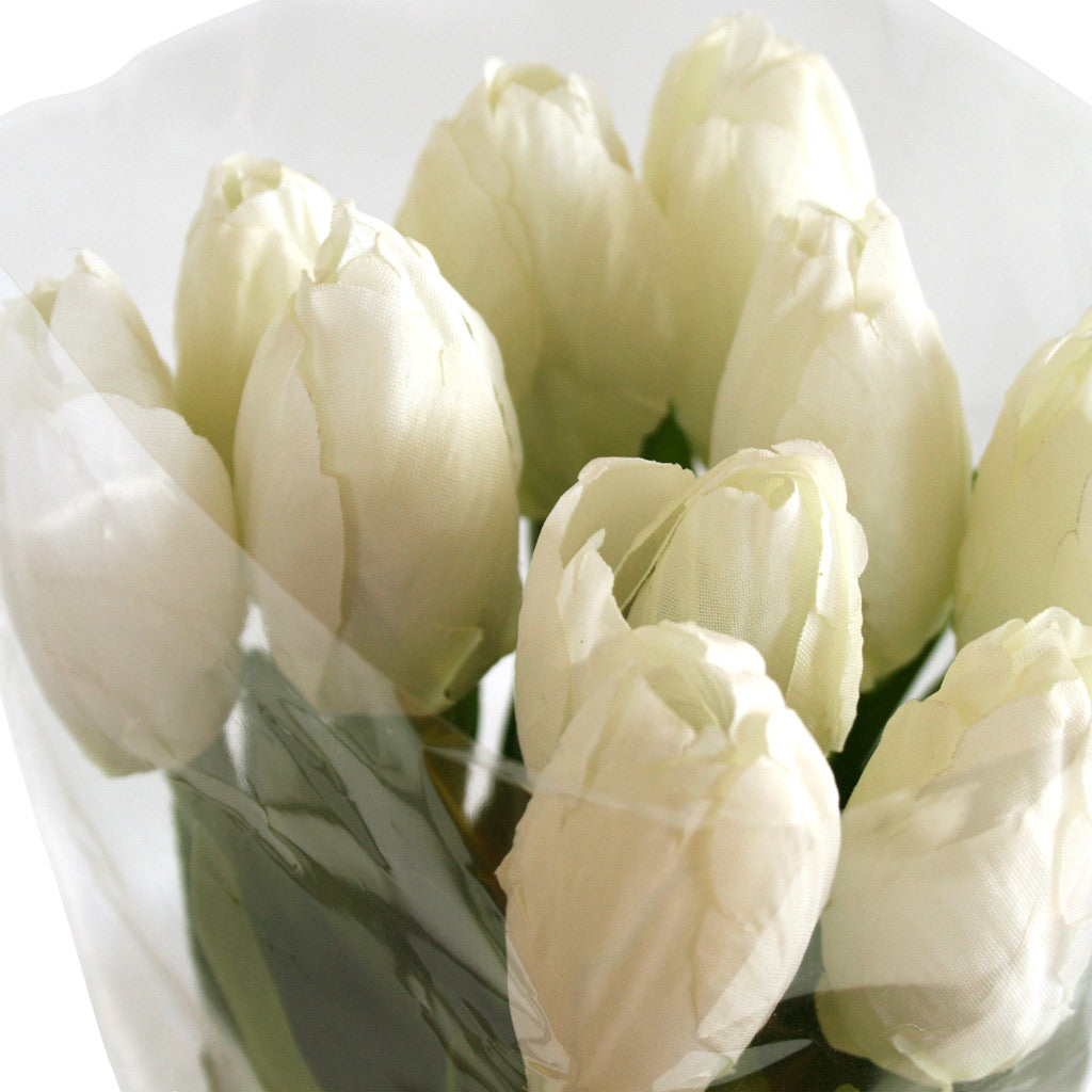 Tulip Presentation Bouquet with cello wrap - White