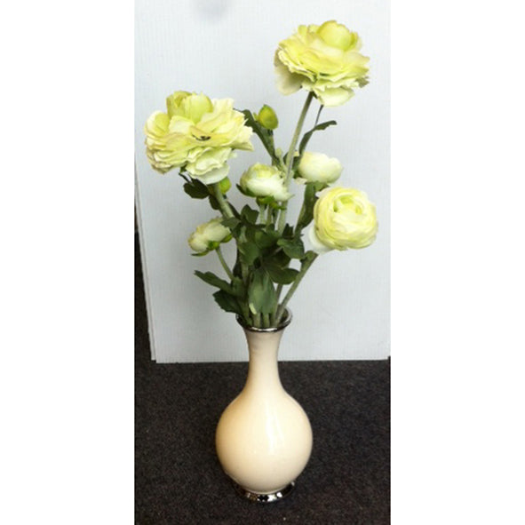Arrangement using cream artificial Buttercup flowers from Ogilvies NZ