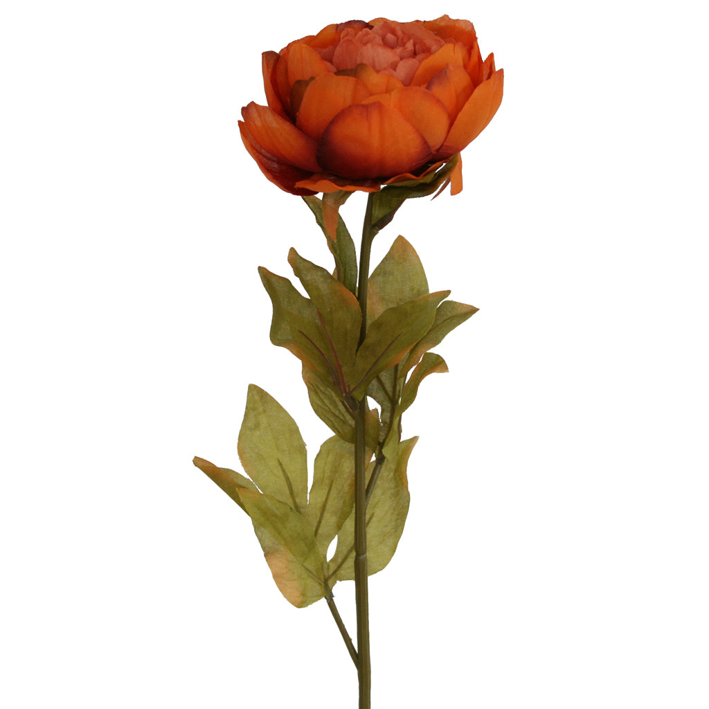 Artificial orange Peony Rose flower from Ogilvies NZ