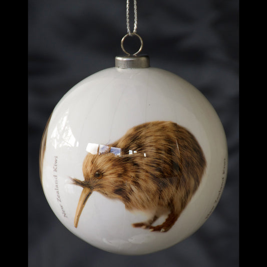NZ Bird Baubles - Classic White - Kiwi - Set of 3