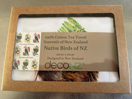 Boutique Tea Towel - Gift Boxed - Birds of New Zealand