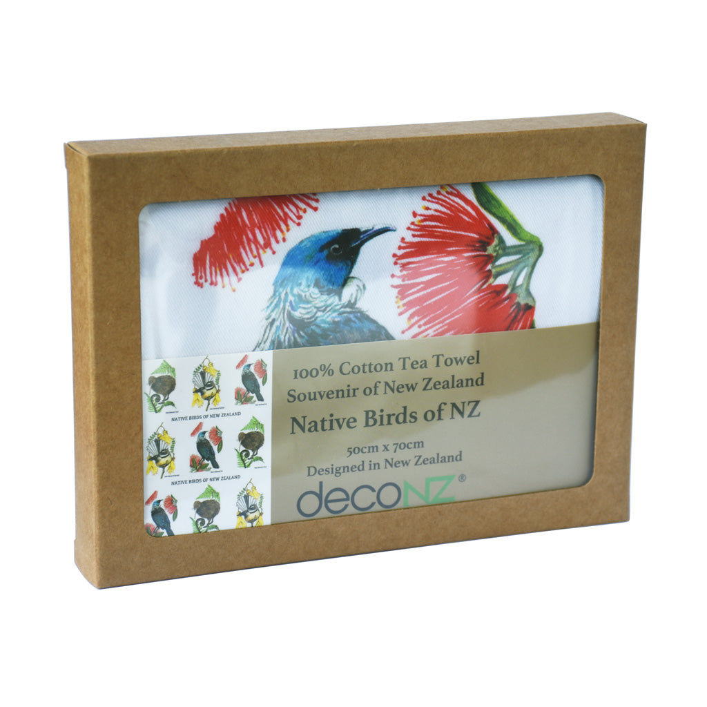 Boutique Tea Towel - Gift Boxed - Birds of New Zealand