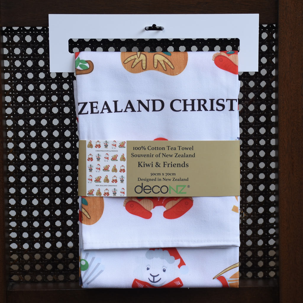 Tea Towel - Christmas Kiwi and Friends
