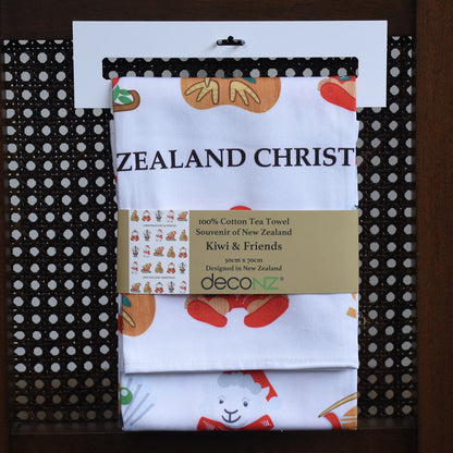 Tea Towel - Christmas Kiwi and Friends