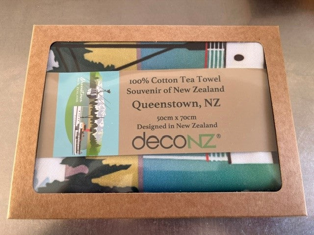Boutique Tea Towel - Gift Boxed - Queenstown, New Zealand