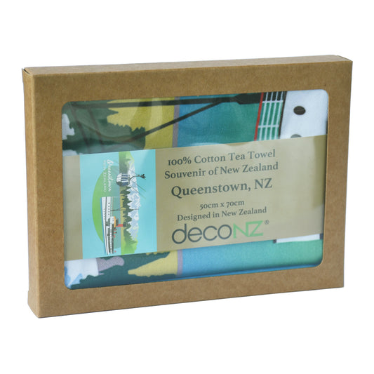 Boutique Tea Towel - Gift Boxed - Queenstown, New Zealand