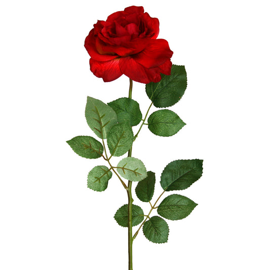 Artificial red rose in full bloom from Ogilvies NZ